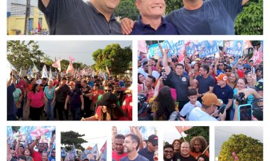 Primeira caminhada  de Clécio Luís e Davi Alcolumbre leva multidão às ruas de Santana