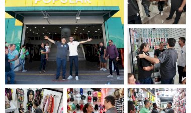 Davi e Clécio visitam Shopping Popular e conversam com empreendedores