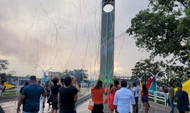 Chuva não afasta público da programação do Equinócio das Águas no Marco Zero do Equador