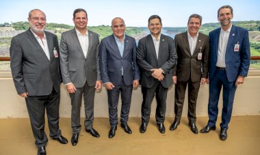 Em visita a Itaipu com presidente do Congresso paraguaio, Alcolumbre ressalta disposição ao diálogo