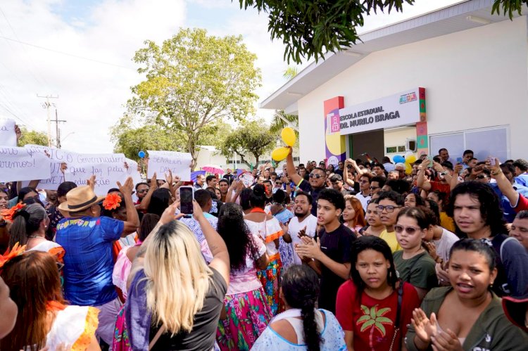 Governador Clécio Luís e Davi celebram inauguração da Escola Dr. Murilo Braga em Mazagão e reforça prioridade à educação