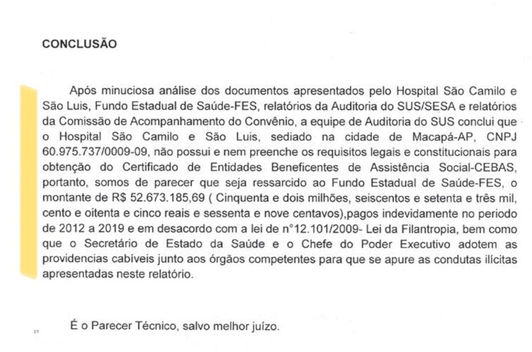 Hospital São Camilo não é considerado entidade filantrópica pelo SUS e pode ter que devolver mais de R$ 52 milhões aos cofres públicos